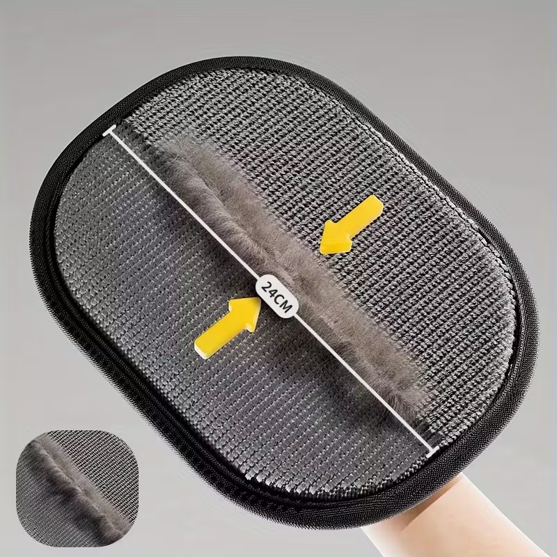 Pet Grooming Glove - 両面ペット毛除去ブラシ＆グルーミンググローブ - 2-in-1猫＆犬用抜け毛除去ツール、家庭用糸くず除去器