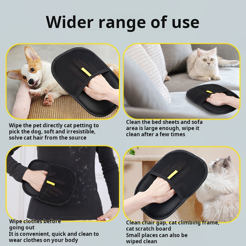 Pet Grooming Glove - 2個セット 静電気防止ペット用毛取りグローブ グルーミング脱毛グローブ 犬猫用 ソファ カーペット