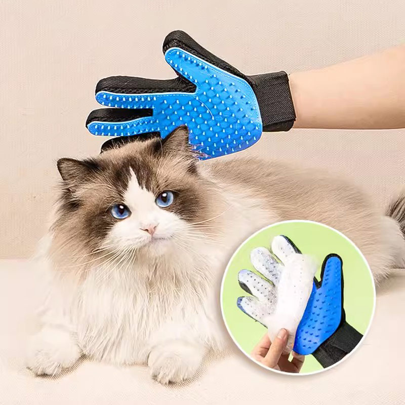 Pet Grooming Glove - ゴム製ペットヘアリムーバー,ペットヘアリムーバー,猫のグルーミング,脱毛ブラシ,犬の櫛,バス,マッサージ