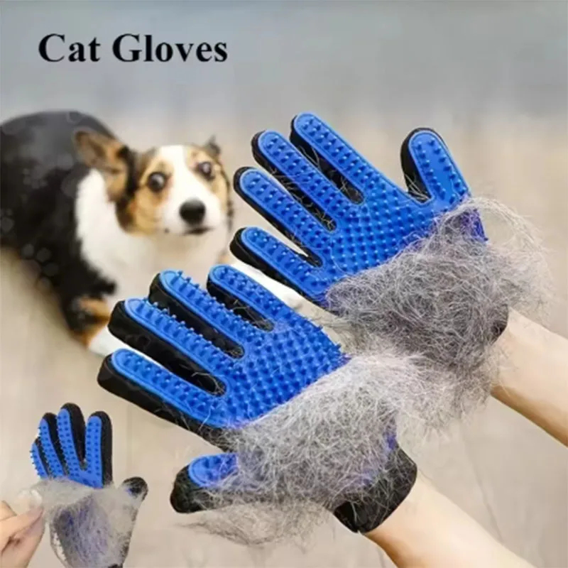 Pet Grooming Glove - ペットの毛取りグローブコームペット犬猫グルーミングクリーニンググローブ脱毛除去マッサージブラシ動物用品猫アクセサリー