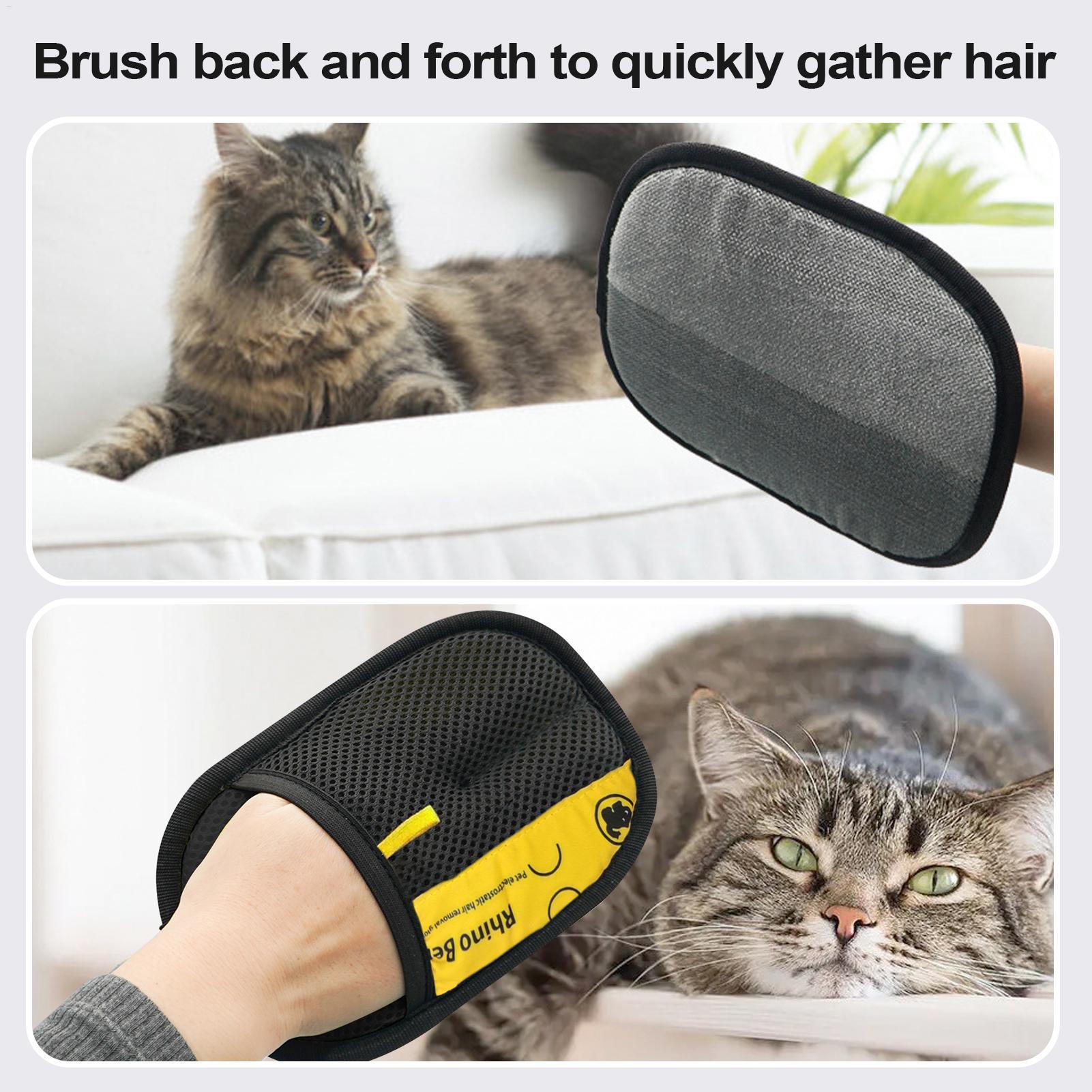 2 個猫グルーミンググローブ静電気ペットの毛除去ブラシソファ - Pet Grooming Glove のレビューと価格