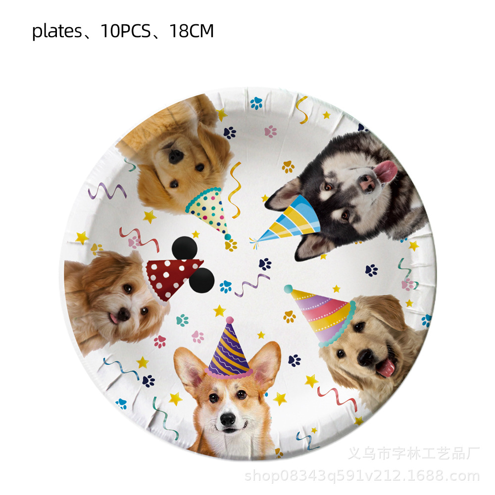 ペット犬パーティー用プレート、カップ、ナプキン、食器セット、 - Pet Supplies Discount のレビューと価格