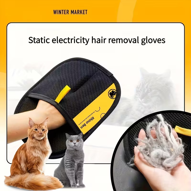 両面ペット毛除去ブラシ＆グルーミンググローブ - 2-in- - Pet Grooming Glove のレビューと価格
