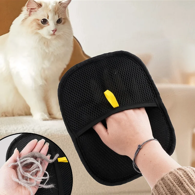 新しいペットの毛取りツール、再利用可能な静電気除去グローブ、 - Pet Grooming Glove のレビューと価格