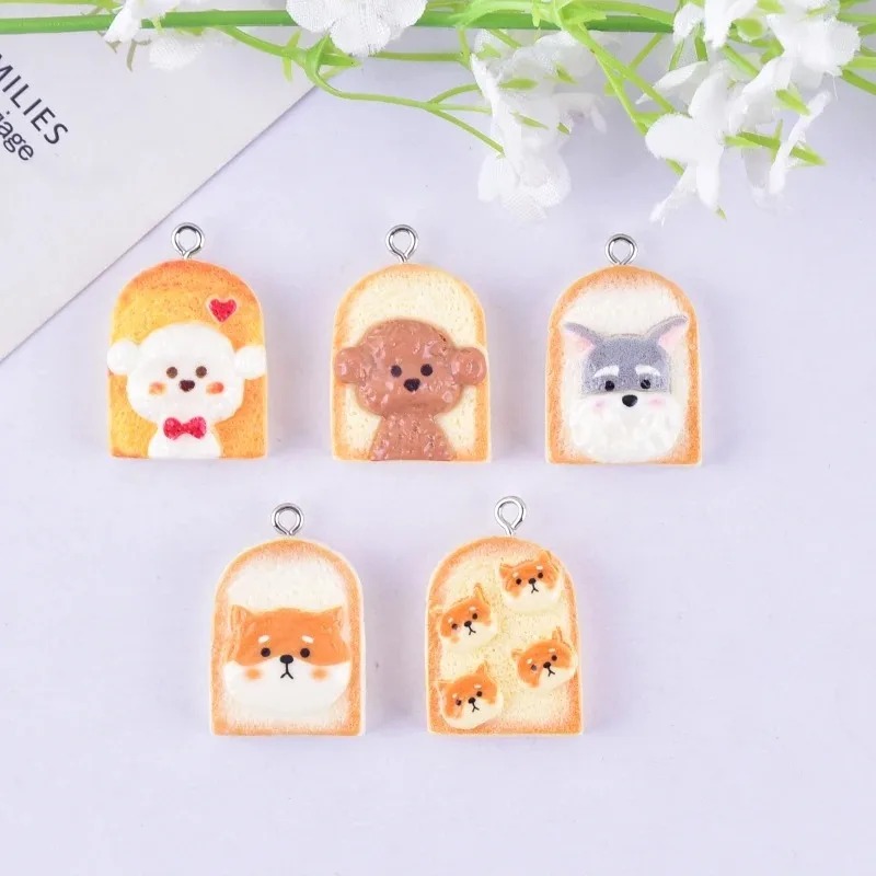 10 個かわいいトースト犬樹脂ペンダント漫画動物チャーム D - Pet Supplies Discount のレビューと価格