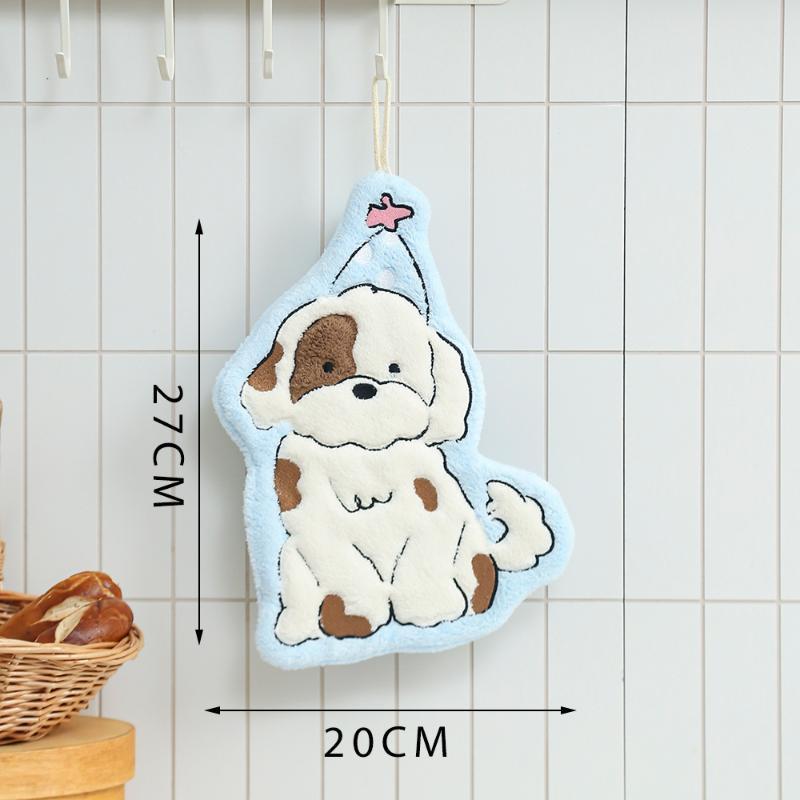 新しいソフトコーラルフリースハンドタオルかわいい漫画犬クマ柄 - Pet Supplies Discount のレビューと価格