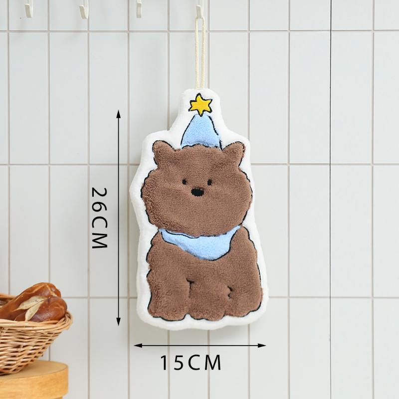 新しいソフトコーラルフリースハンドタオルかわいい漫画犬クマ柄 - Pet Supplies Discount のレビューと価格