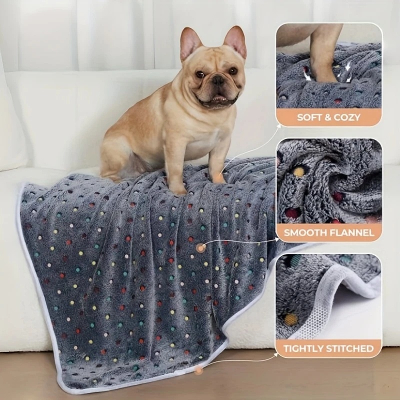 3枚セット ソフトふわふわペットブランケット 可愛いドット柄 - Pet Supplies Discount のレビューと価格