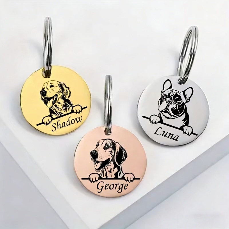 カスタムペット名入り子犬用迷子防止首輪　可愛い彫刻入りステン - Pet Supplies Discount のレビューと価格