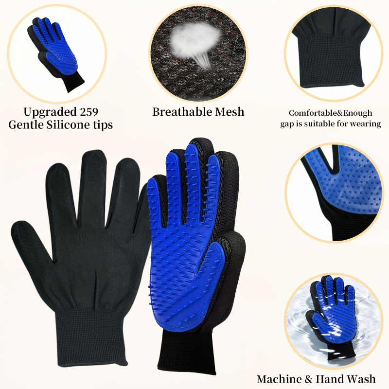 2個入りペットグルーミンググローブ、犬猫用マッサージ脱毛ブラ - Pet Grooming Glove のレビューと価格
